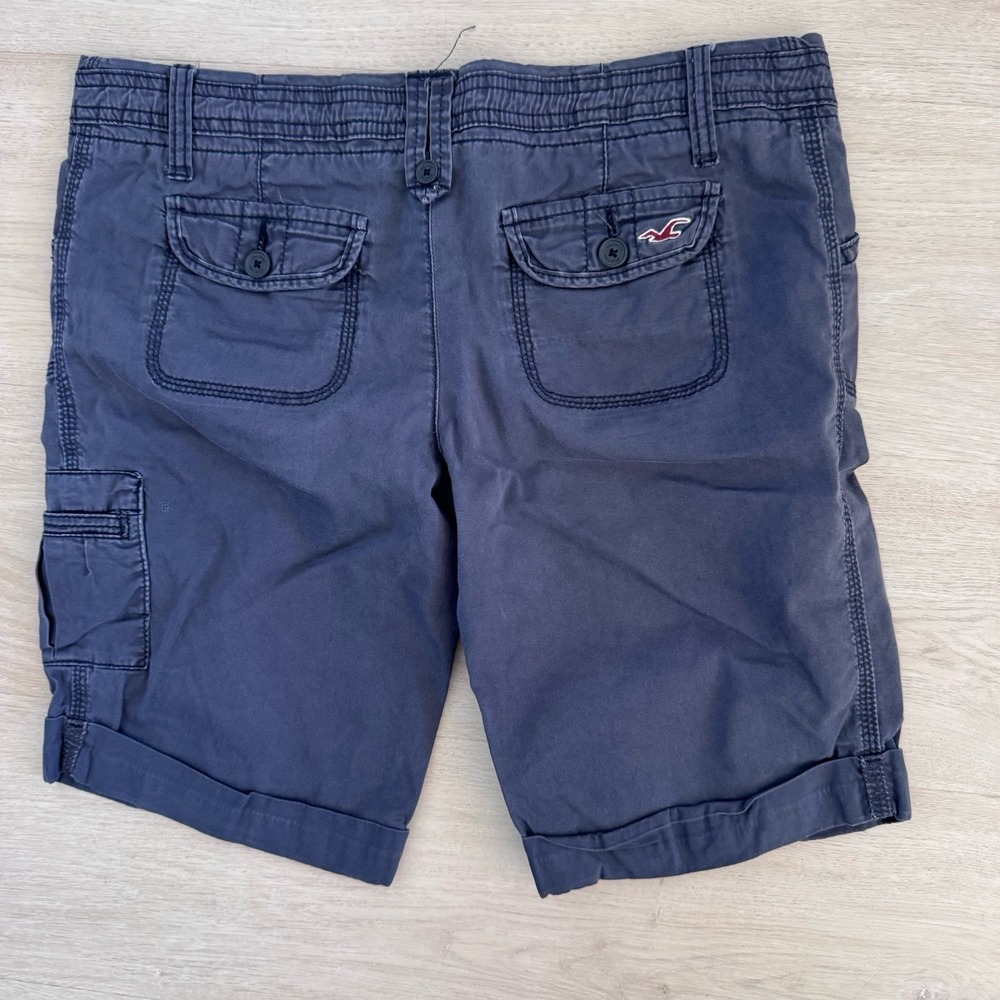 Hollister Vintage 2008 Cargo Shorts Blue Y2K Size 5 Women's Juniors Bermuda - Picture 2 of 10